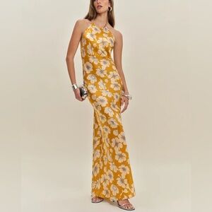 NWT Reformation Jeany Halter Maxi Dress